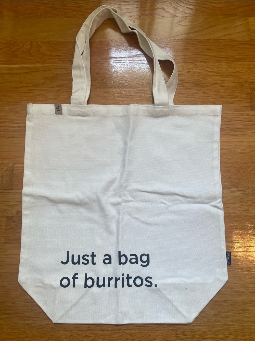 New without Tags CHIPOTLE Just a Bag of Burritos White Cotton Tote Bag
